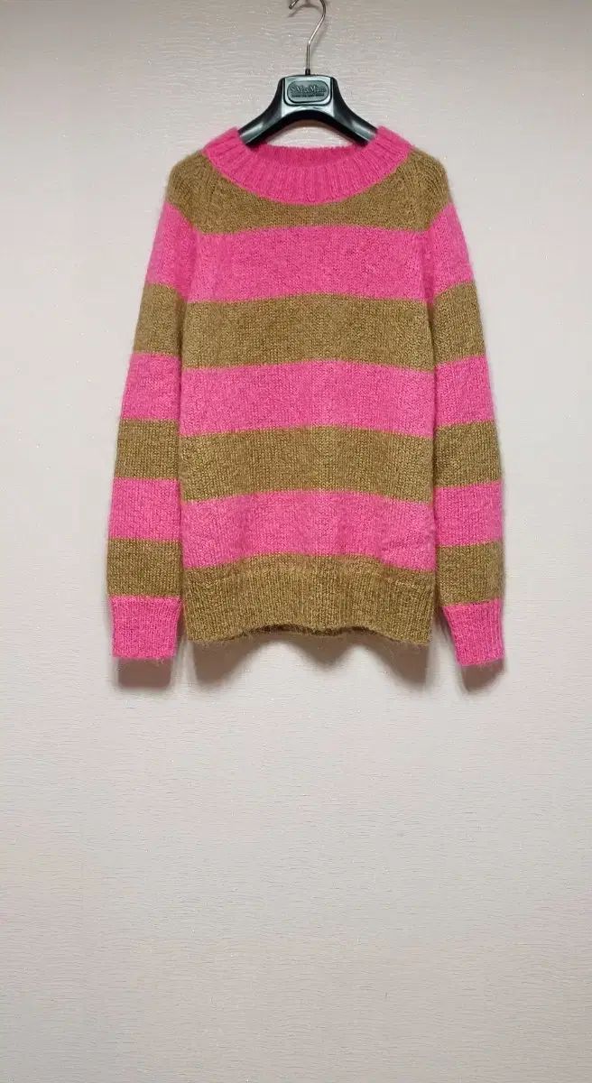 適正な COS ピンク 茶色 ストライプ ニット ラグビーニット 55 66