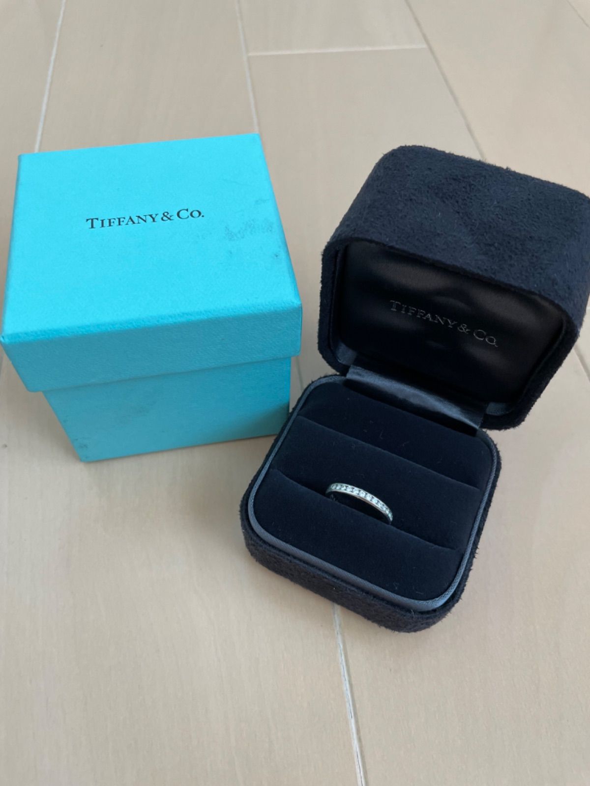 Tiffany & Co.　プラチナリング　6号　刻印あり 美品 Tiffany ティファニー ハーフエタニティ プラチナ ダイヤ