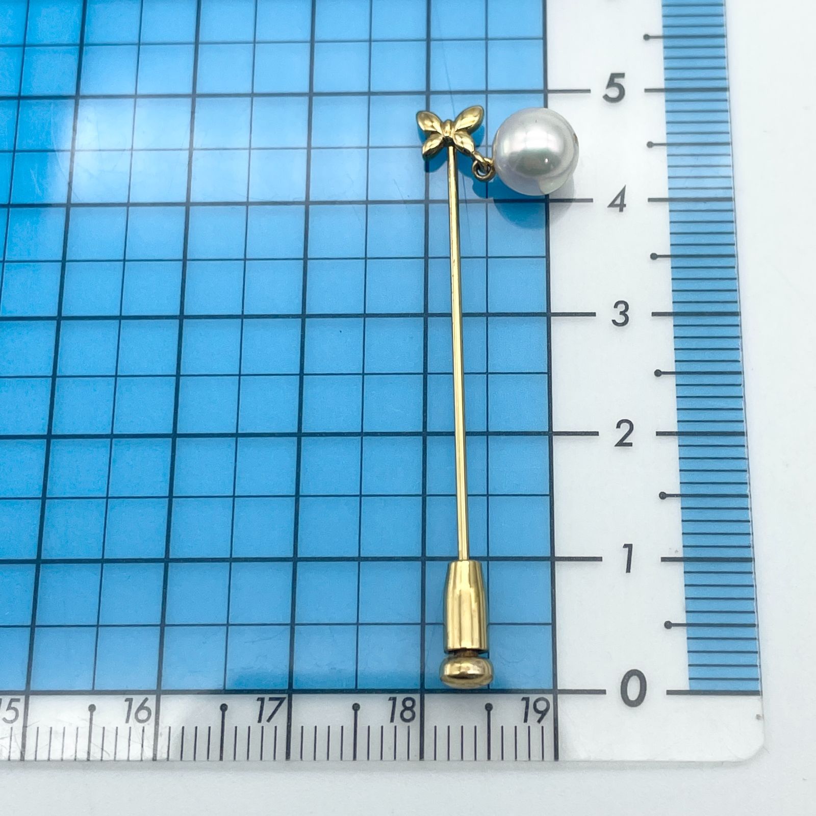 田崎真珠◎あこやパールプローチ◎パールアクセサリー 美品 田崎真珠 蝶々 ピンブローチ K18 パール アコヤ/24-4246/24-4246