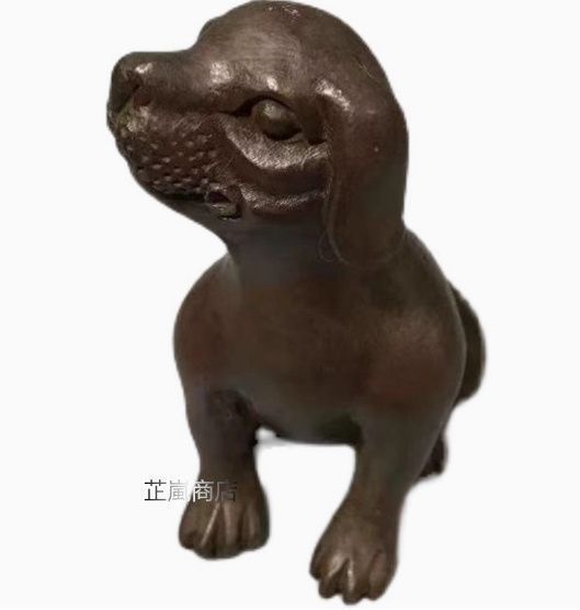 再入荷アイテム 茶台茶寵 十二支犬 銅製 細工 銅 茶道具 工芸品 装飾品 蓋置 工芸品