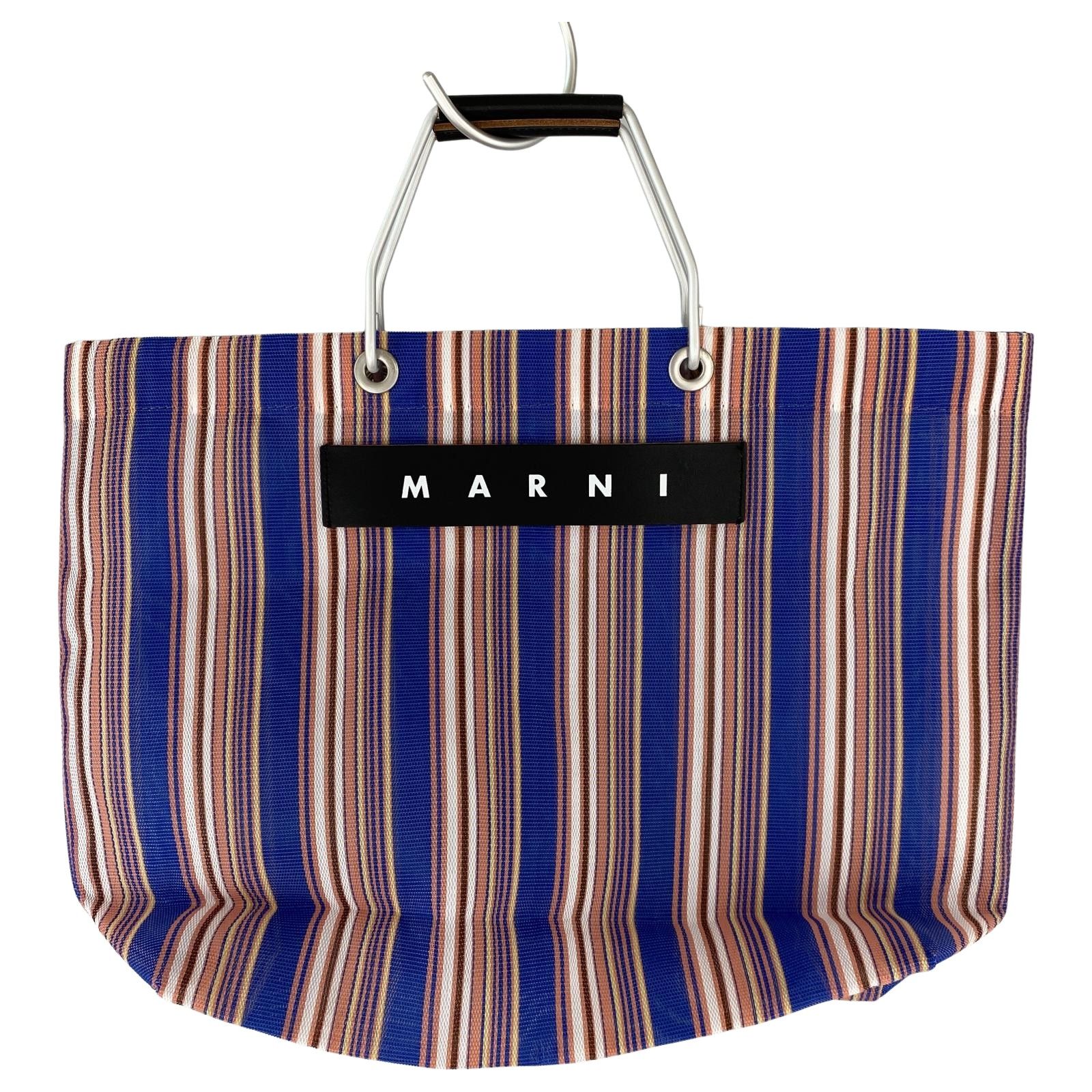 ✨美品✨マルニ MARNI MARKET ストライプバッグ ナイロン メッシュ