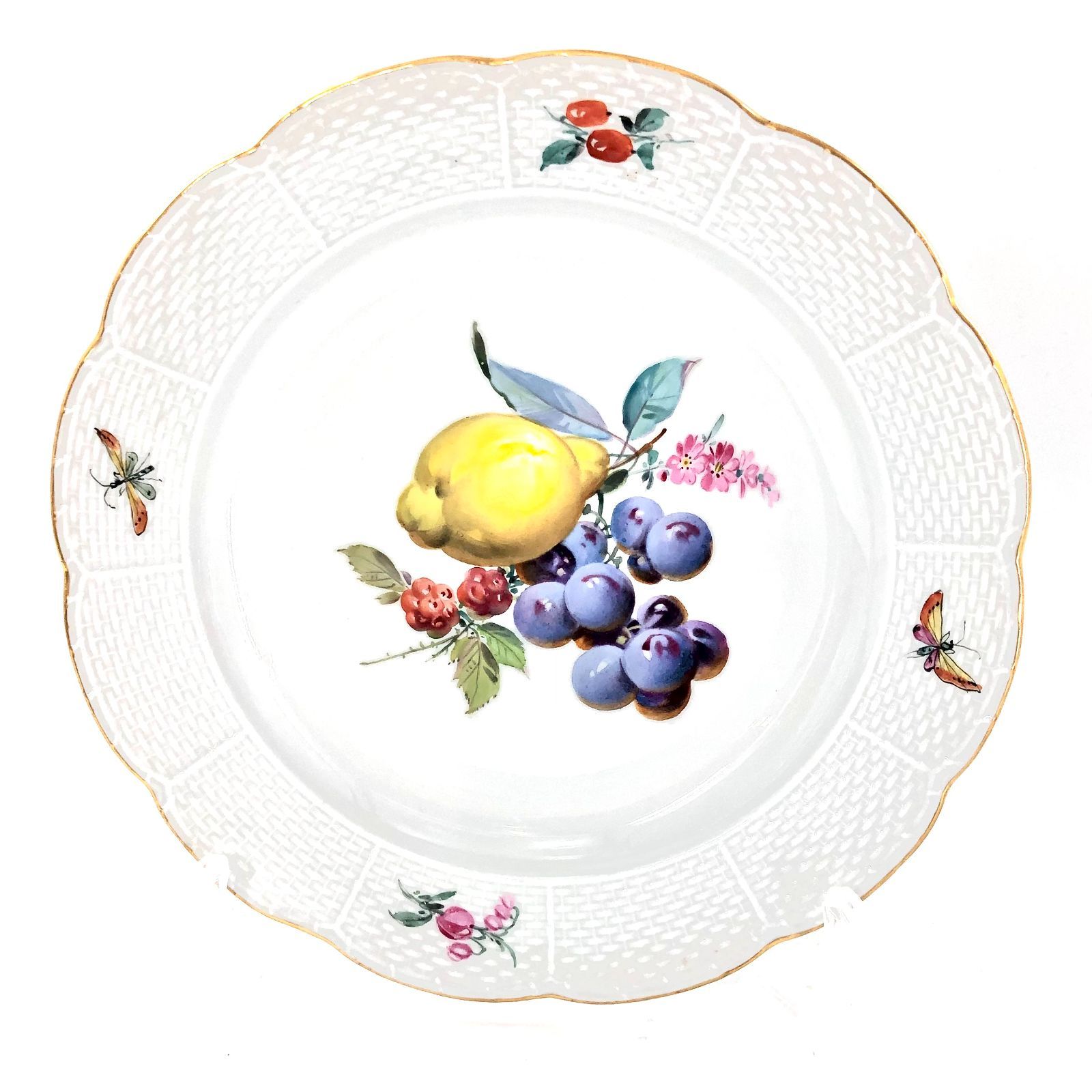 マイセン Meissen フルーツ柄 フラワー 昆虫 プレート 5枚セット