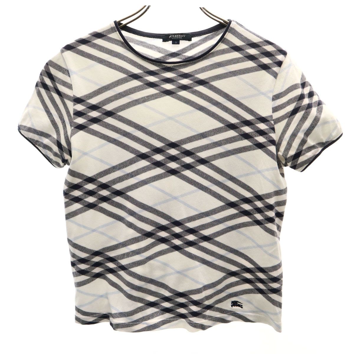 バーバリー　バーバリーチェック　ホワイトチェック柄　希少 BURBERRY バーバリー チェック柄 ロゴTシャツ 新作 白 S - メルカリ