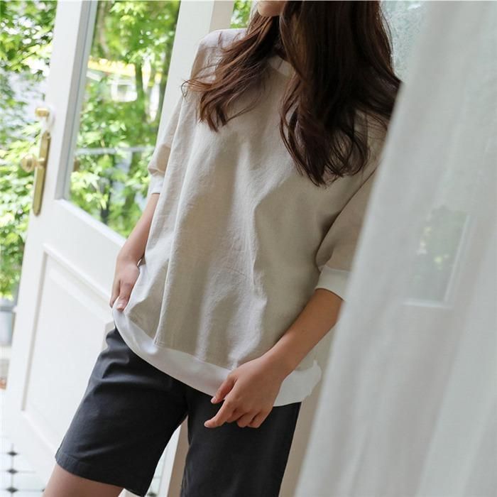 七分袖カットソー レディース 麻 ゆったり Tシャツ 7分袖 Tシャツ レディース トップス コットンリネン 7分 半端丈 綿麻 プルオーバー カットソー レディース 七分袖カットソー レディース 麻 ゆったり Tシャツ 7分袖 T