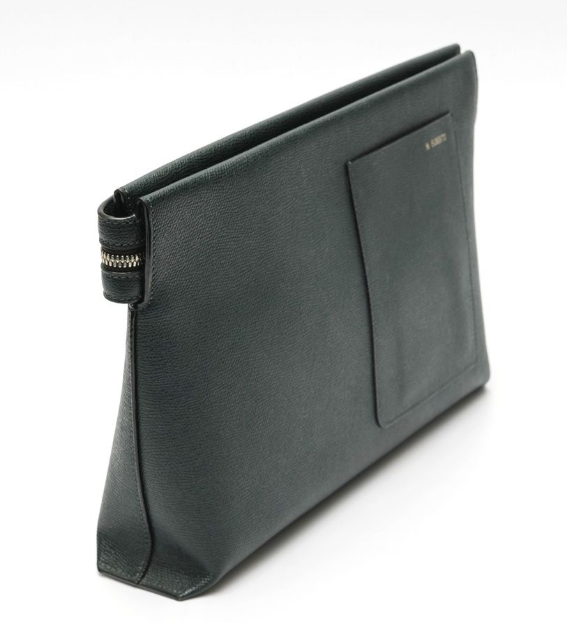 ヴァレクストラ | Valextra エンベロープ クラッチ | クラッチバッグ SGNL0047028LRLDH99VX ソフトカーフスキン ダークグリーン 商品番号 S-159279