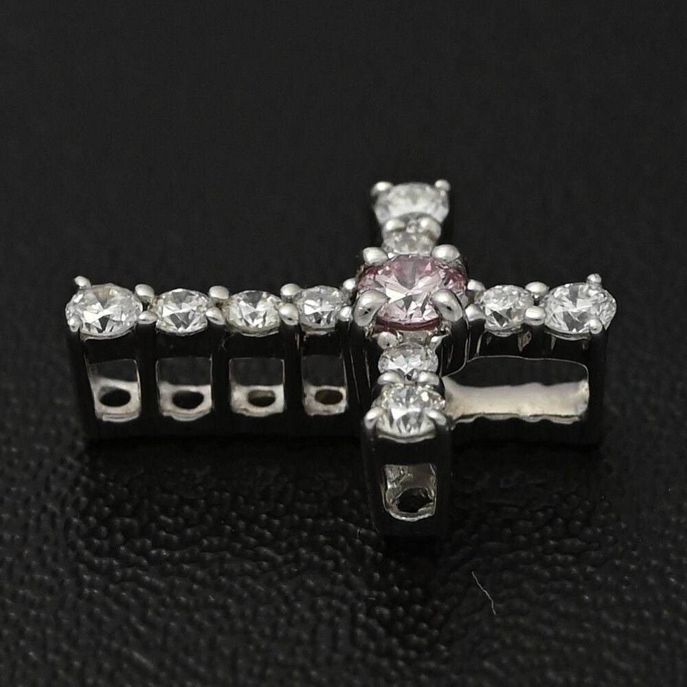 クロスモチーフ･ピンク･ダイヤモンド･ダイヤモンドペンダントトップ