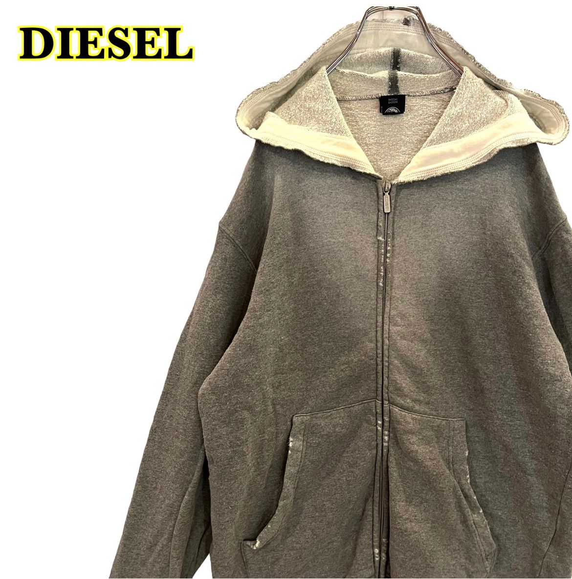 DIESEL ディーゼル スウェット フルジップパーカー ダメージ加工