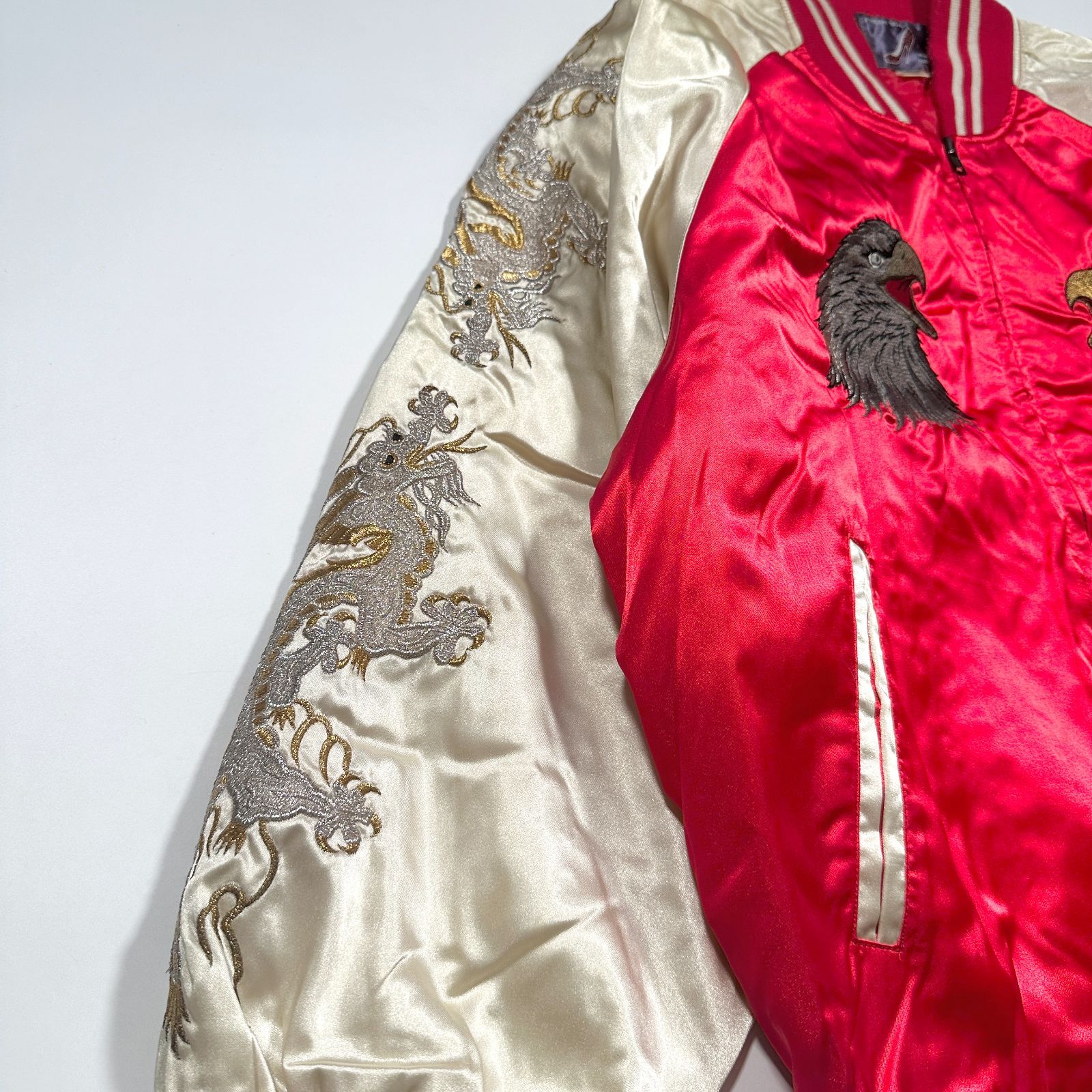 スカジャン ジャケット アウター 袖刺繍 全面刺繍 キルティング