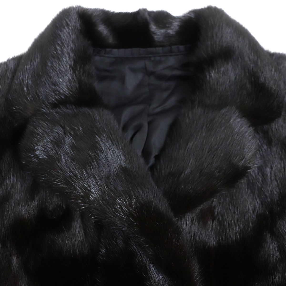 美品▽Black Jewel ブラックジュエル MINK ミンク 逆毛 本毛皮コート