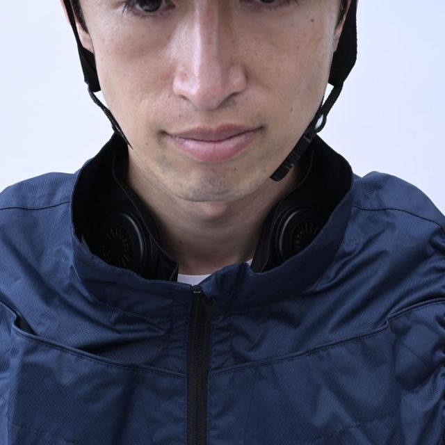 【2025年新作】 山善 YAMAZEN KAZEfit ペルチェ搭載ファン付きウェア Lサイズ ネイビー KF-PW5SV-L ペルチェ2個タイプ ベスト 空調ウェア 熱中症対策