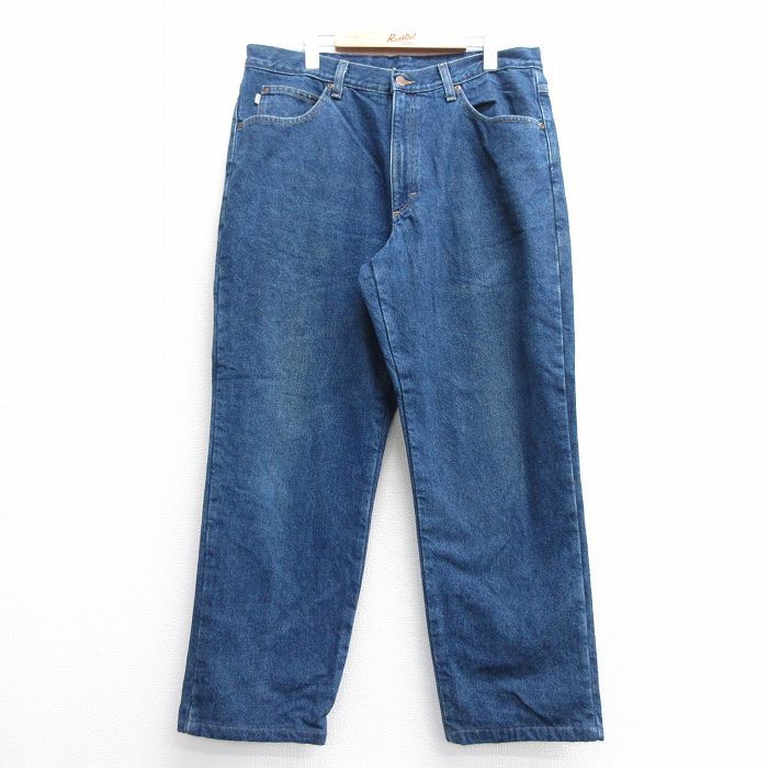 W36/古着 エルエルビーン LLBEAN ジーンズ メンズ 00s コットン 紺 ネイビー デニム 内側フランネル 25feb05 中古 ボトムス ジーパン Gパン