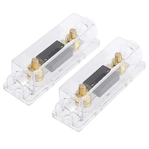 200A X AUTOHAUX ヒューズホルダー ヒューズ ヒューズボックス ヒューズキャップ 透明ANLヒューズ 電気的保護ヒューズ カーオーディオビデオステレオ用 2個入り 200A