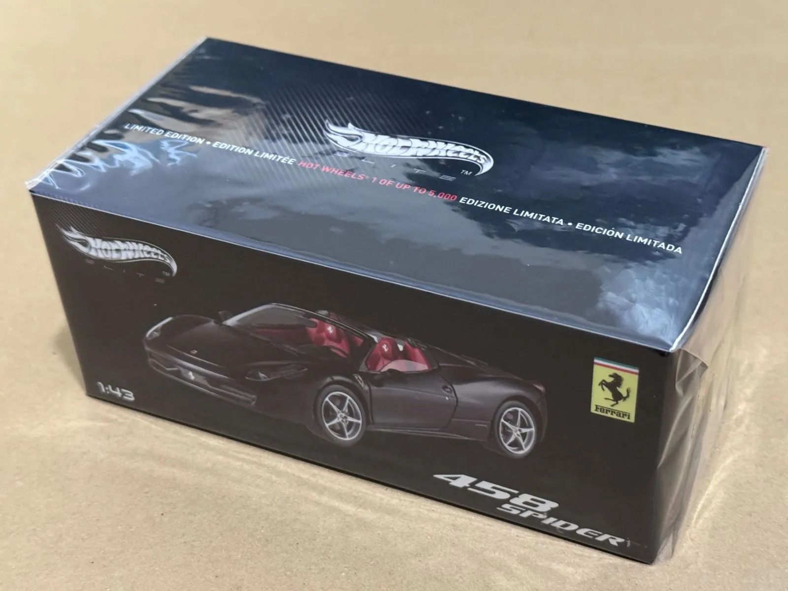 お買い得，人気SALE 新品 マテル 1/43 フェラーリ 458 スパイダー ブラック Hot Wheels MATTEL MT1184W Ferrari Italia Spider Black Diecast 0746775028947 Hot Wheels(ホットウィール)