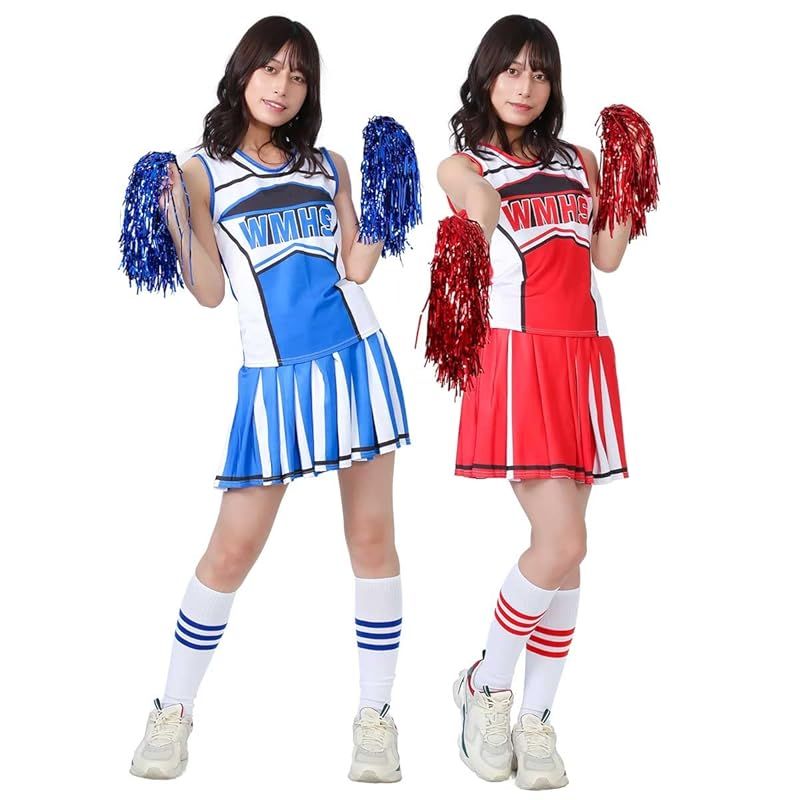 monoii] ポンポン付き チア コスプレ チアガール コスチューム