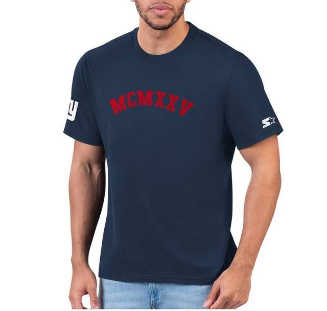 【送料無料】 スターター メンズ Tシャツ トップス Men's Starter Navy New York Giants 1925 Collection T-Shirt Gia Navy