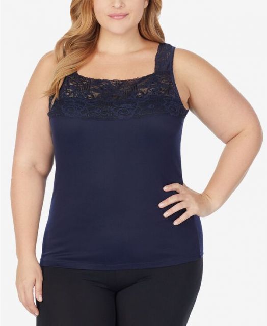 売れ筋商品|||クドルドッズ カットソー トップス レディース Plus Size SofTech Stretch Lace Detail Cami Black SofTech Stretch Lace Detail Cami Black / M at Amazon Women's