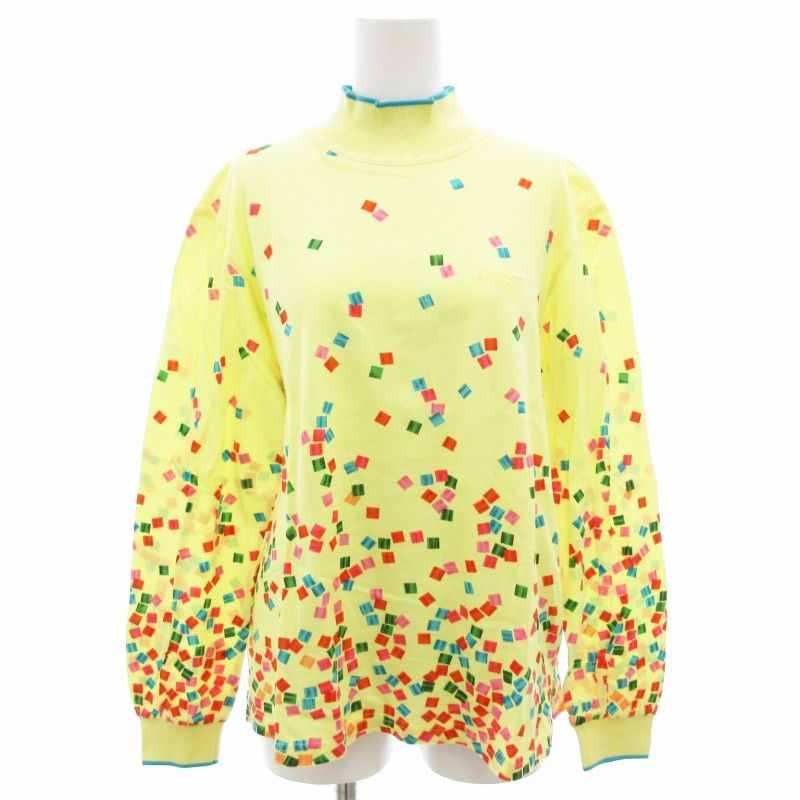 LANVIN SPORT ランバンスポール 総柄 刺繍ロゴ 長袖ポロシャツ 40 LANVIN SPORT 公式 ランバン スポール 鹿の子 半袖ポロシャツ