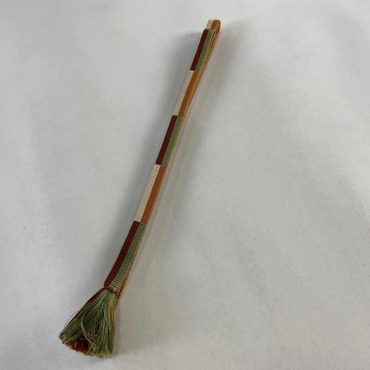 帯締め 優品 幾何学 茶色 正絹 和装小物
