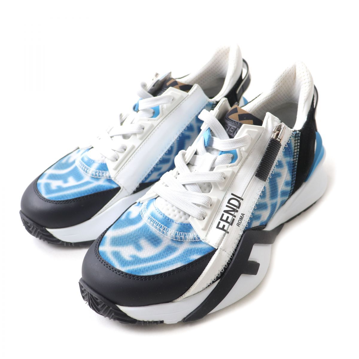 最終【美品】フェンディ　FLOWナイロン×スウェードレザースニーカー　35サイズ 美品☆FENDI フェンディ FLOW ナイロン×スウェードレザー ロー