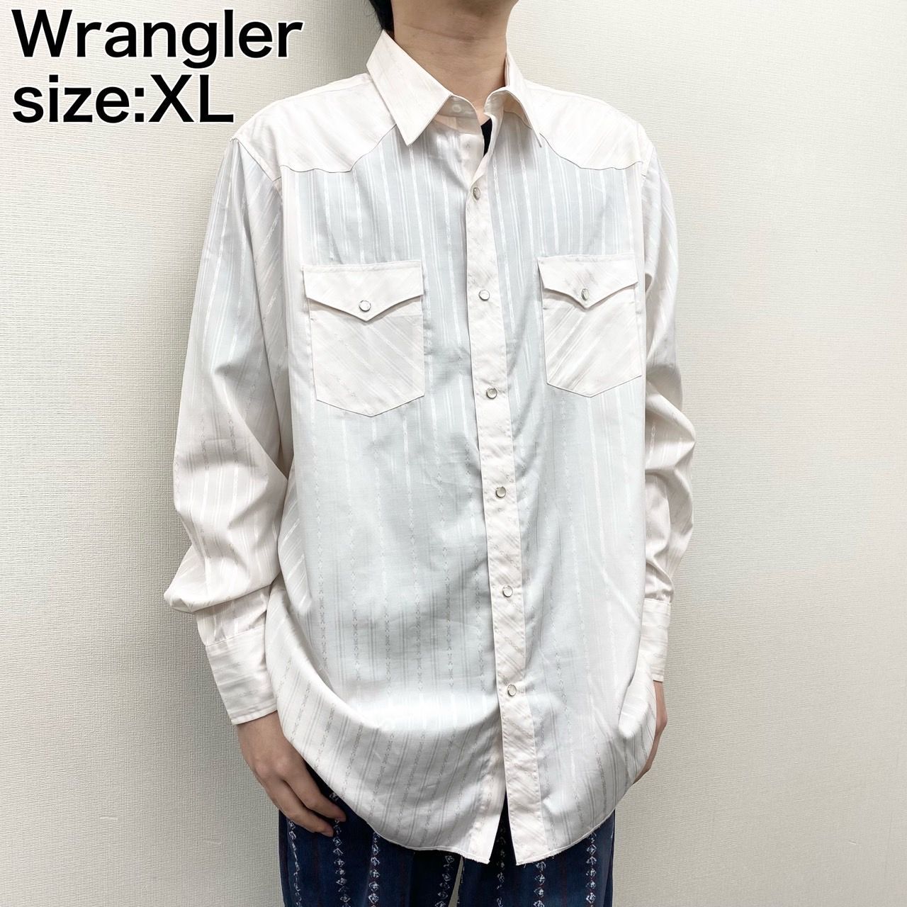 Wrangler ラングラー モノトーンストライプ柄 ウエスタンシャツ Wrangler - Wrangler ラングラー モノトーンストライプ柄