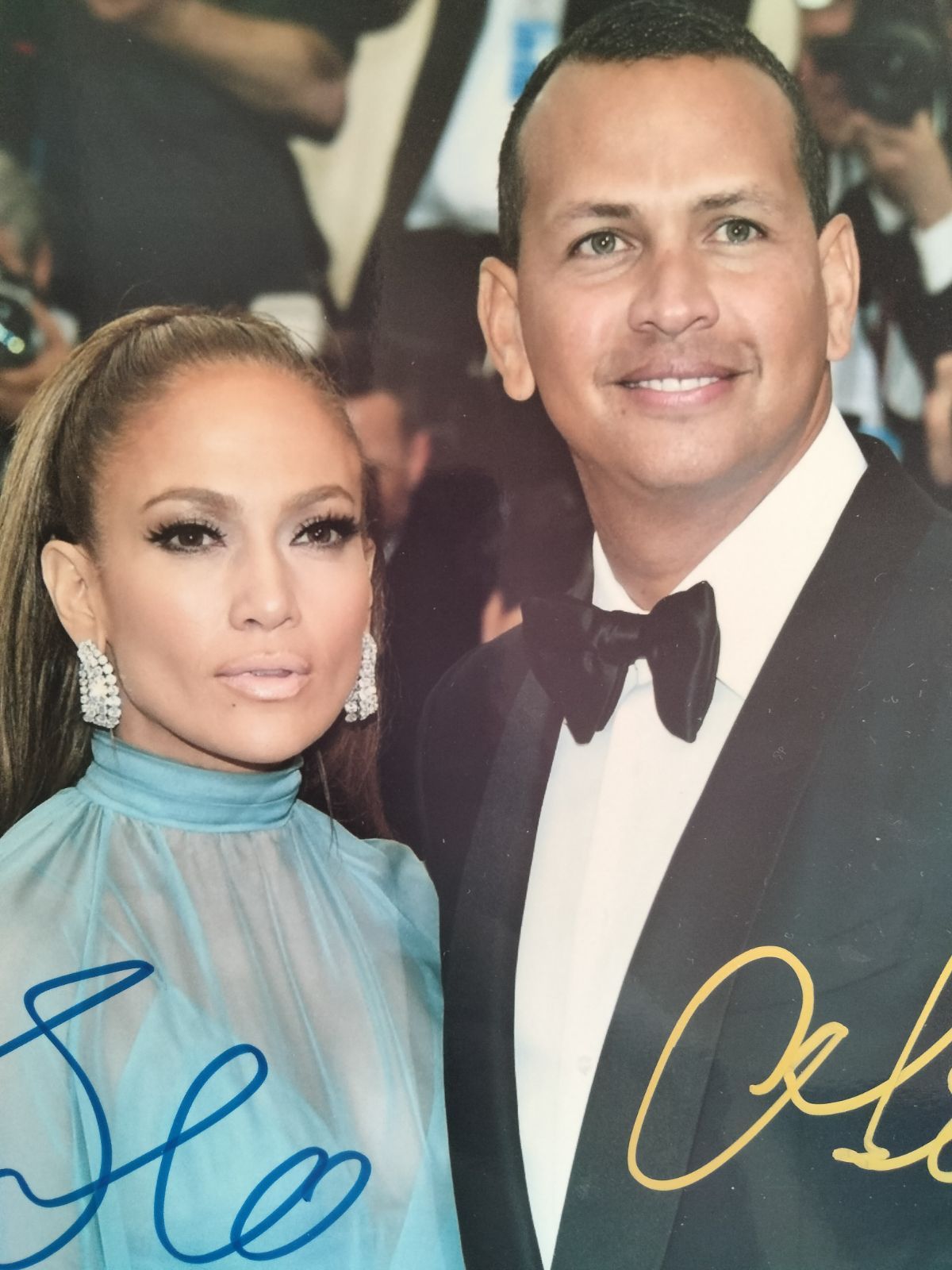 アレックス・ロドリゲスとジェニファー・ロペス直筆サイン入り超大型写真… アレックス・ロドリゲスとジェニファー・ロペス直筆サイン入り