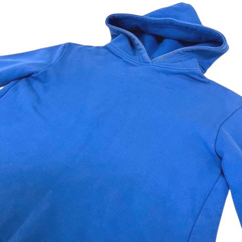  バレンシアガ BALENCIAGA パーカー フーディー プルオーバー コットン 長袖 無地 XS 青 ブルー パーカー トップス