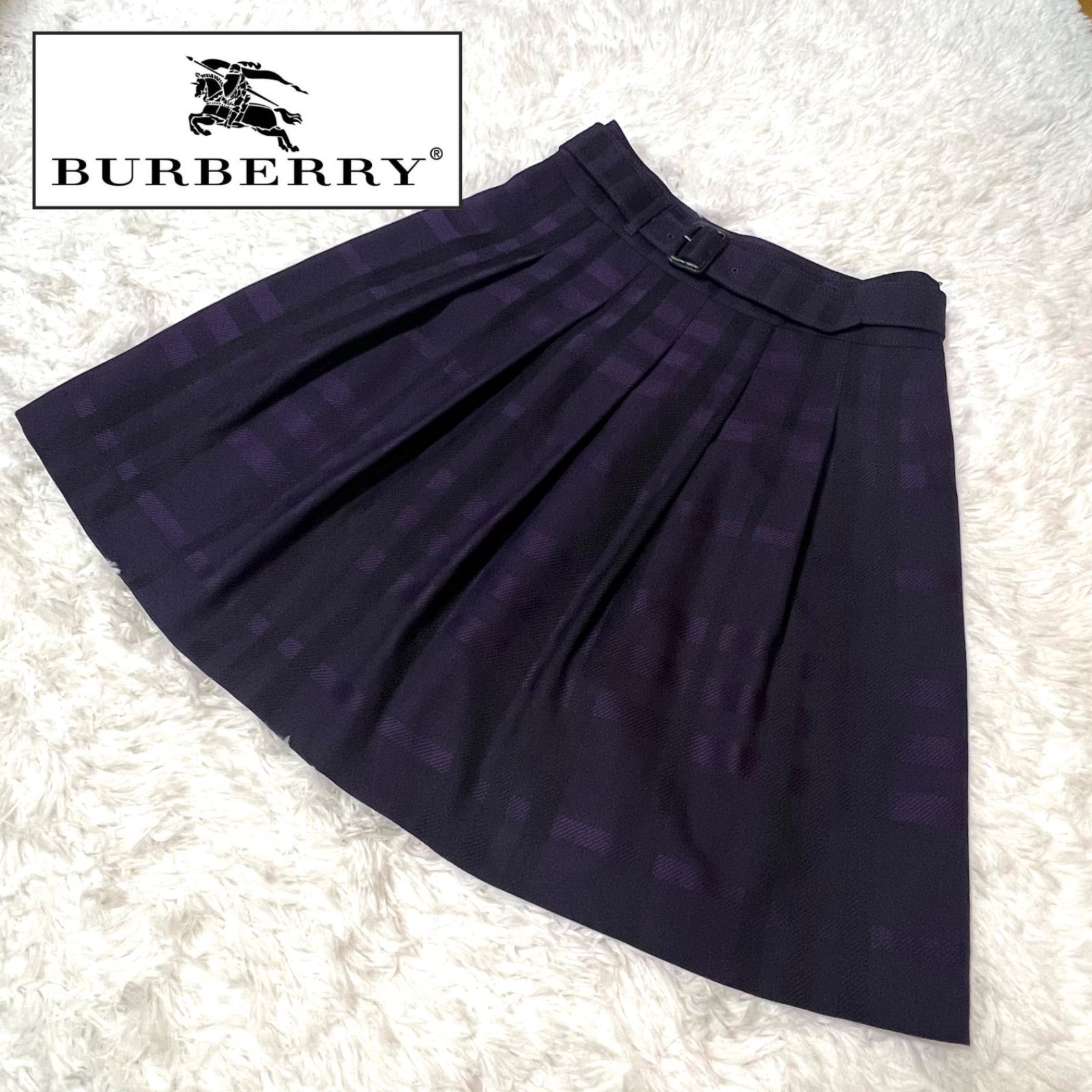 バーバリーBurberry ウールのプリーツスカート　サイズL 1240001095471_4.jpg