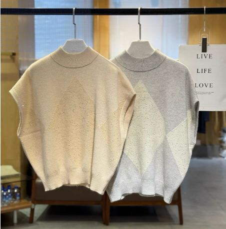 美品　ブルネロクチネリ　レディースベスト BRUNELLO CUCINELLI / ブルネロクチネリ | スカーフ ドッキング