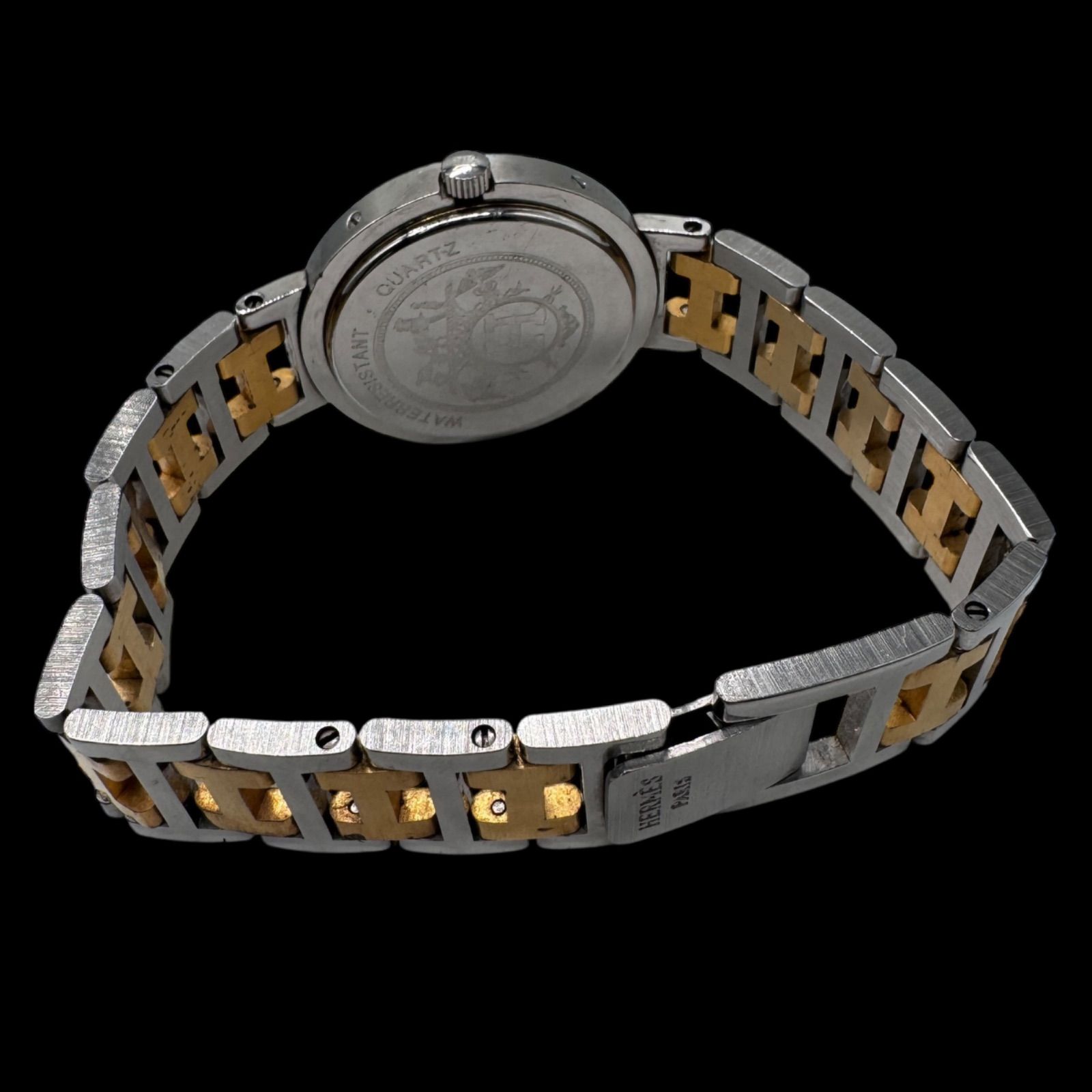 HERMES 腕時計　クリッパー　コンビ　ボーイズ　デイト　Hベルト 動作品 HERMES - HERMES クリッパー コンビ ボーイズ デイト Hベルト