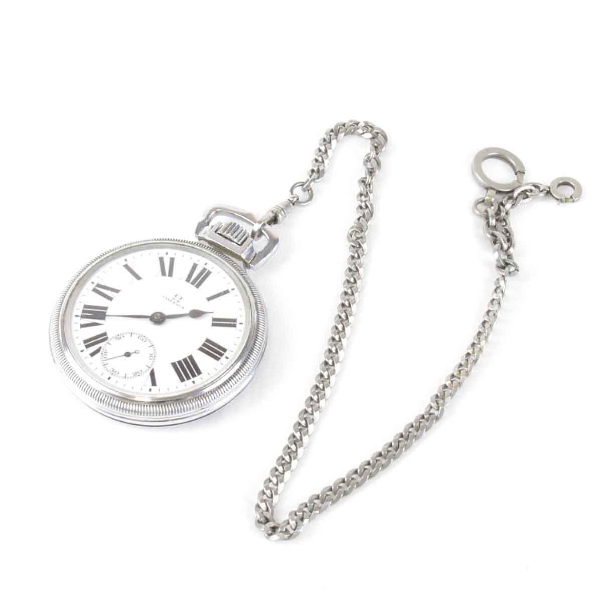 ジャンク『不動』 オメガ スモールセコンド 懐中時計 メタル シルバー