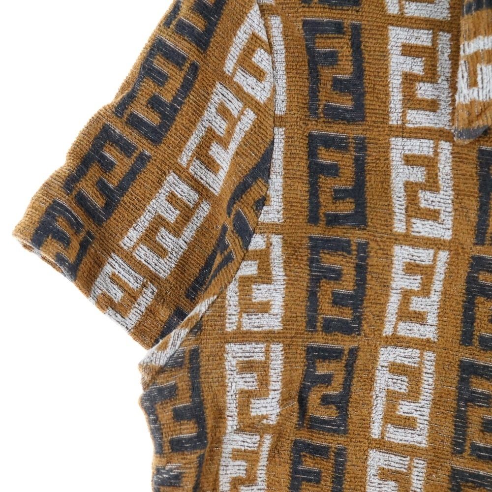 FENDI (フェンディ) VINTAGE 90s ズッカ総柄 コットンパイル地半袖
