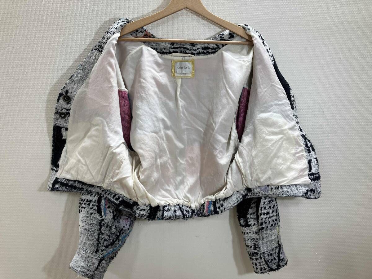 forte forte 総柄ジャケット ジャケット デザインジャケット 綿混ジャケット GULLKHAN_COM