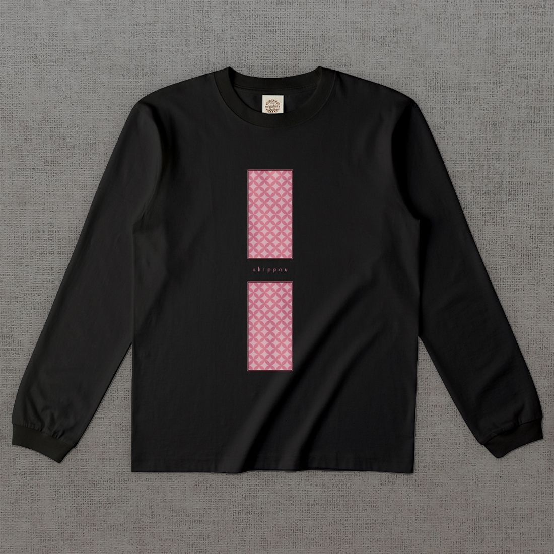 和柄長袖Tシャツ　七宝 -彩・角-［長袖］
