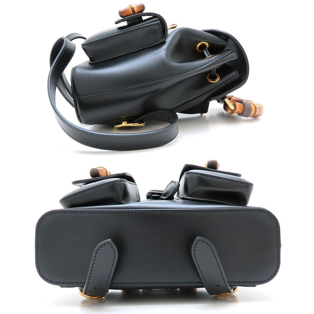 GUCCI グッチ バンブーバックパック 702101 リュック レザー ブラック レディース 352756