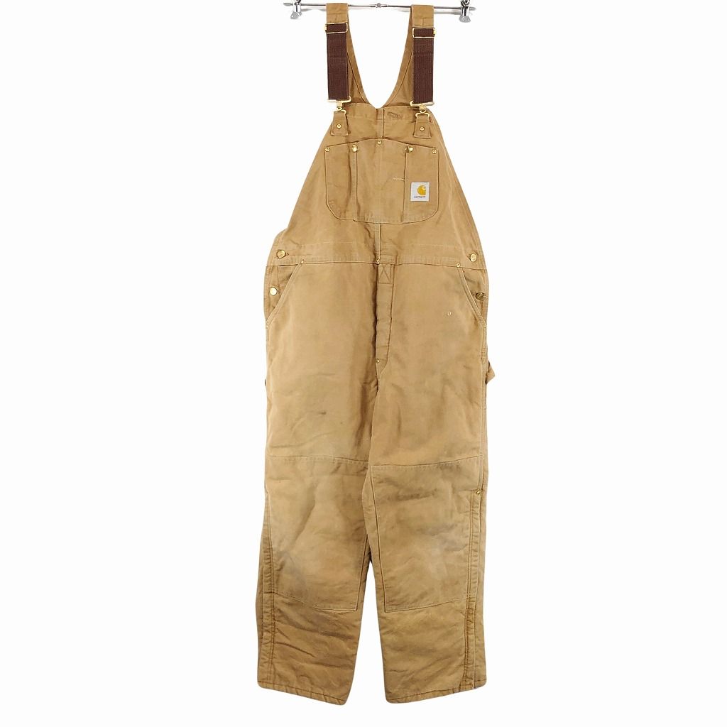 ★USA製★ 美品　カーハート　中綿キルティング　ダブルニー　オーバーオール 日本未発売 Carhartt キルティングライナー付き ダブルニー