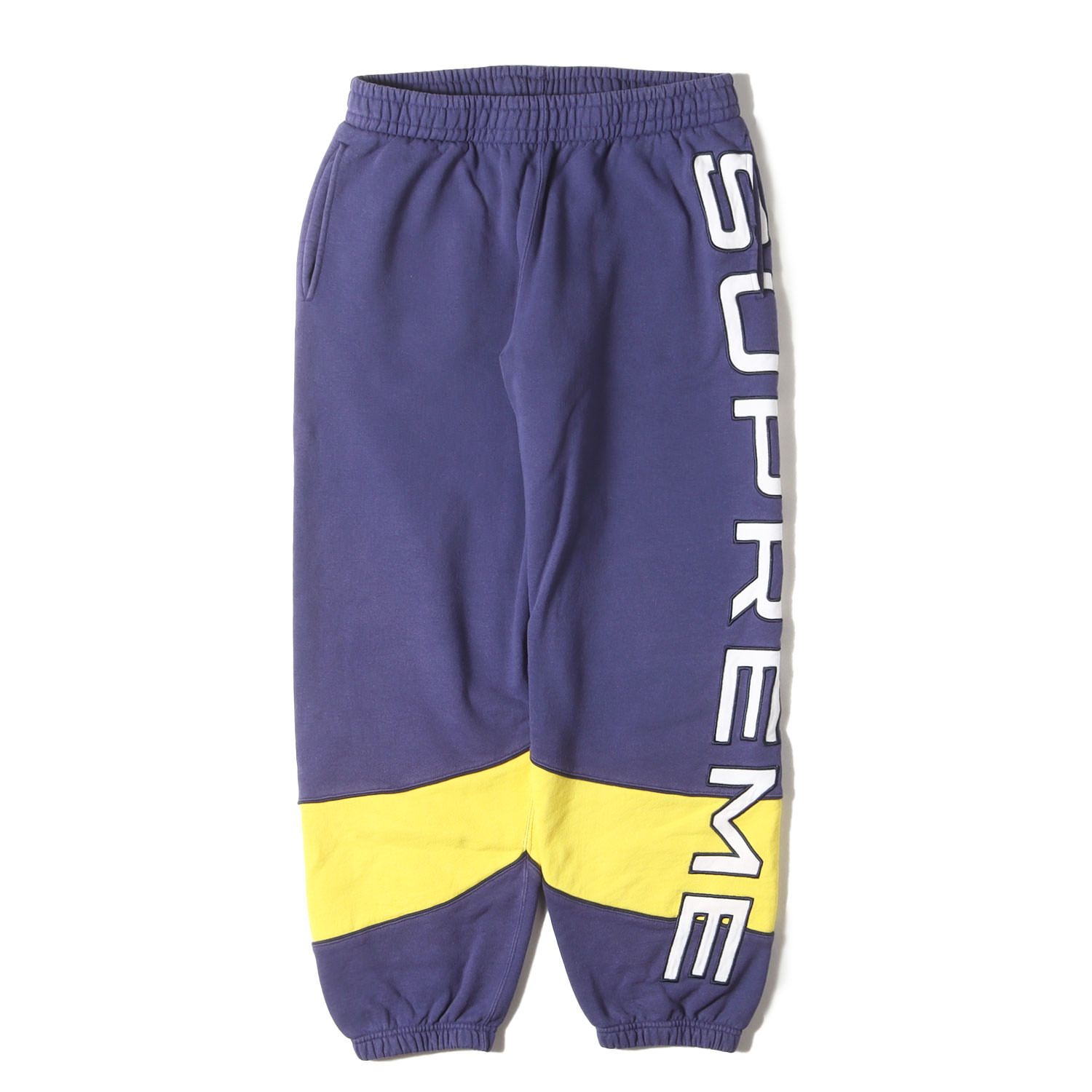 Supreme スウェット パンツ シュプリーム ネイビー ペンキ ダメージ 