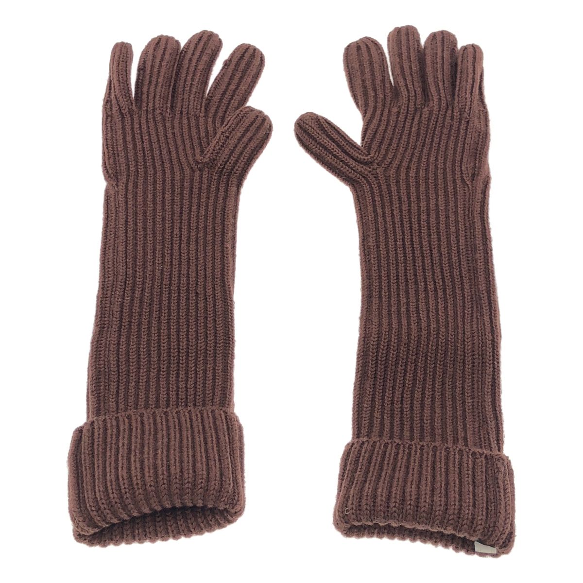 PRADA プラダ ウールロングニットグローブ 手袋 ブラウン M