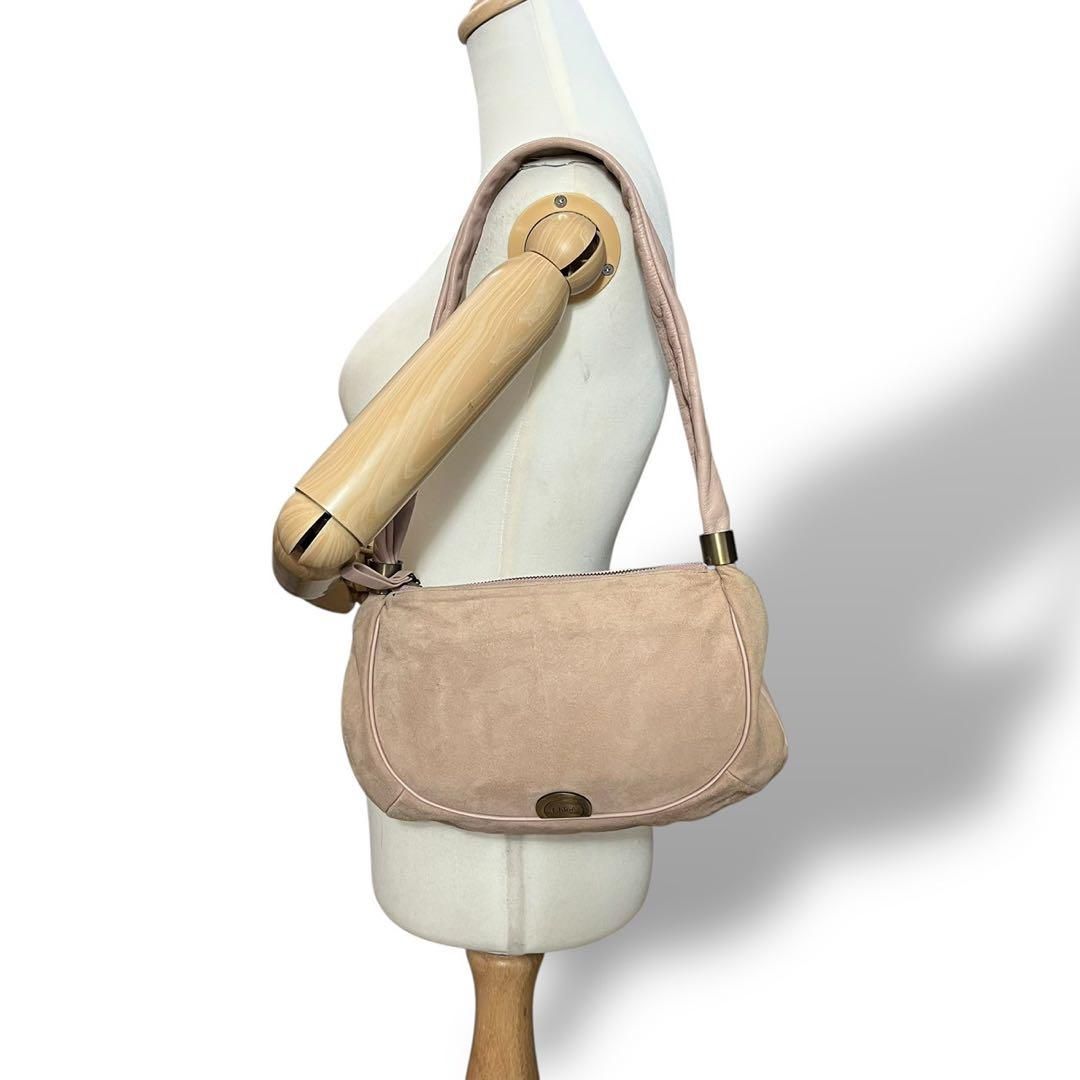 4966 Chloe クロエ ショルダーバッグ スエード ベージュ