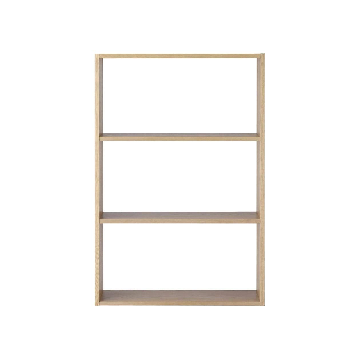 無印 スタッキングシェルフ ワイド 3段 オーク材 幅81.5×奥行28.5×高さ121cm 37263222