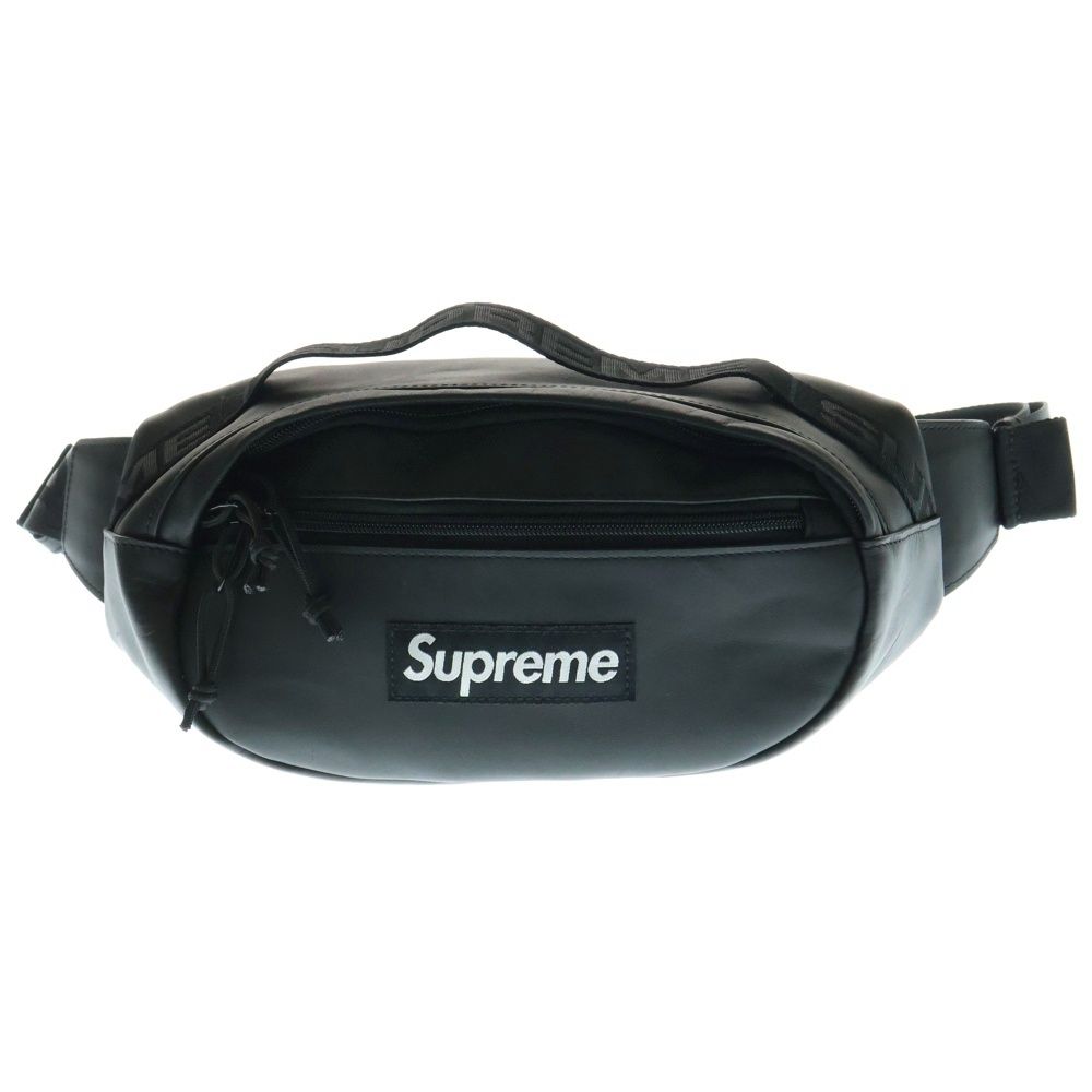 SUPREME シュプリーム 23AW Leather Waist Bag レザーウエストバッグ ボディバッグ ブラック