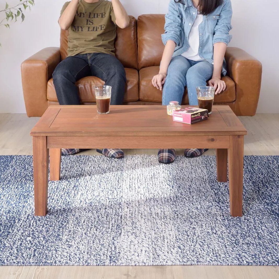 アカシア 天然木 センターテーブル 幅90cm リビングテーブル ローテーブル