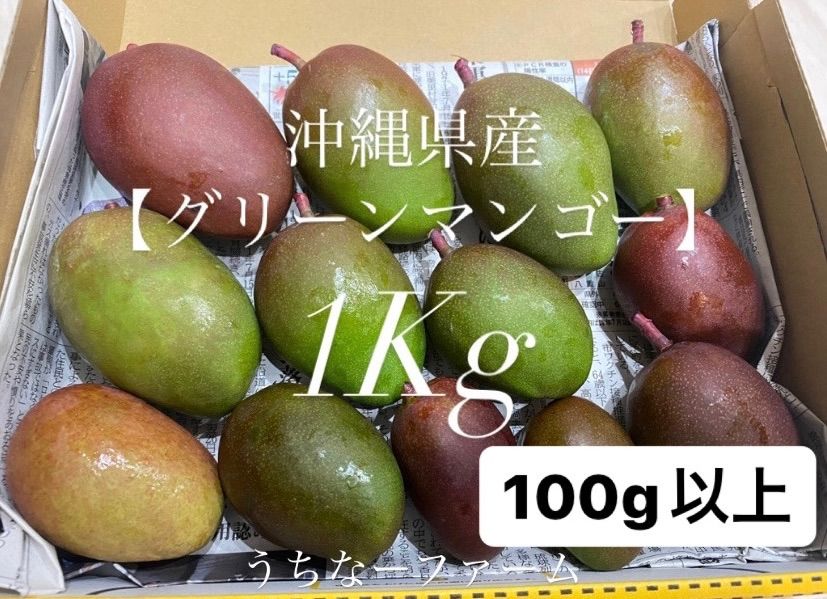 沖縄県産、産地直送、希少なグリーンマンゴー【摘果マンゴー】1Kg