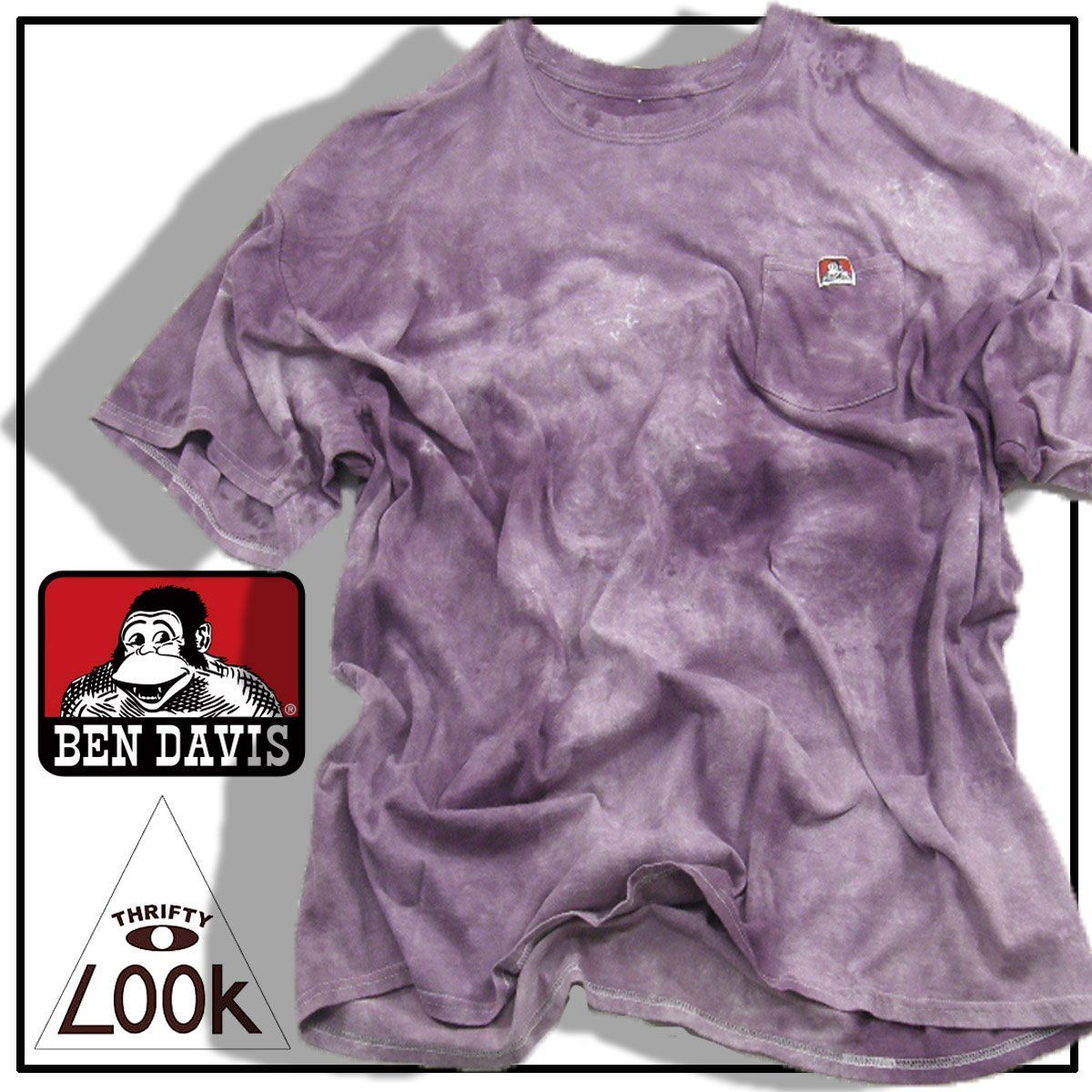 【新品】 THRIFTY LOOK × BEN DAVIS / スリフティールック × ベンデイビス　注染 ムラ染色 Tシャツ タイダイ 再構築 RE CONSTRUCT リコンストラクト ビッグサイズ タイダイ染め ポケT