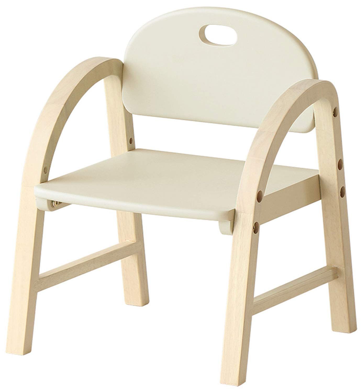  【数量限定】市場 チェア 子供 肘付き amy 幅31ｘ奥行30ｘ高さ39(SH20、23.5)cm アイボリー 天然木使用 ILC-3434IV その他
