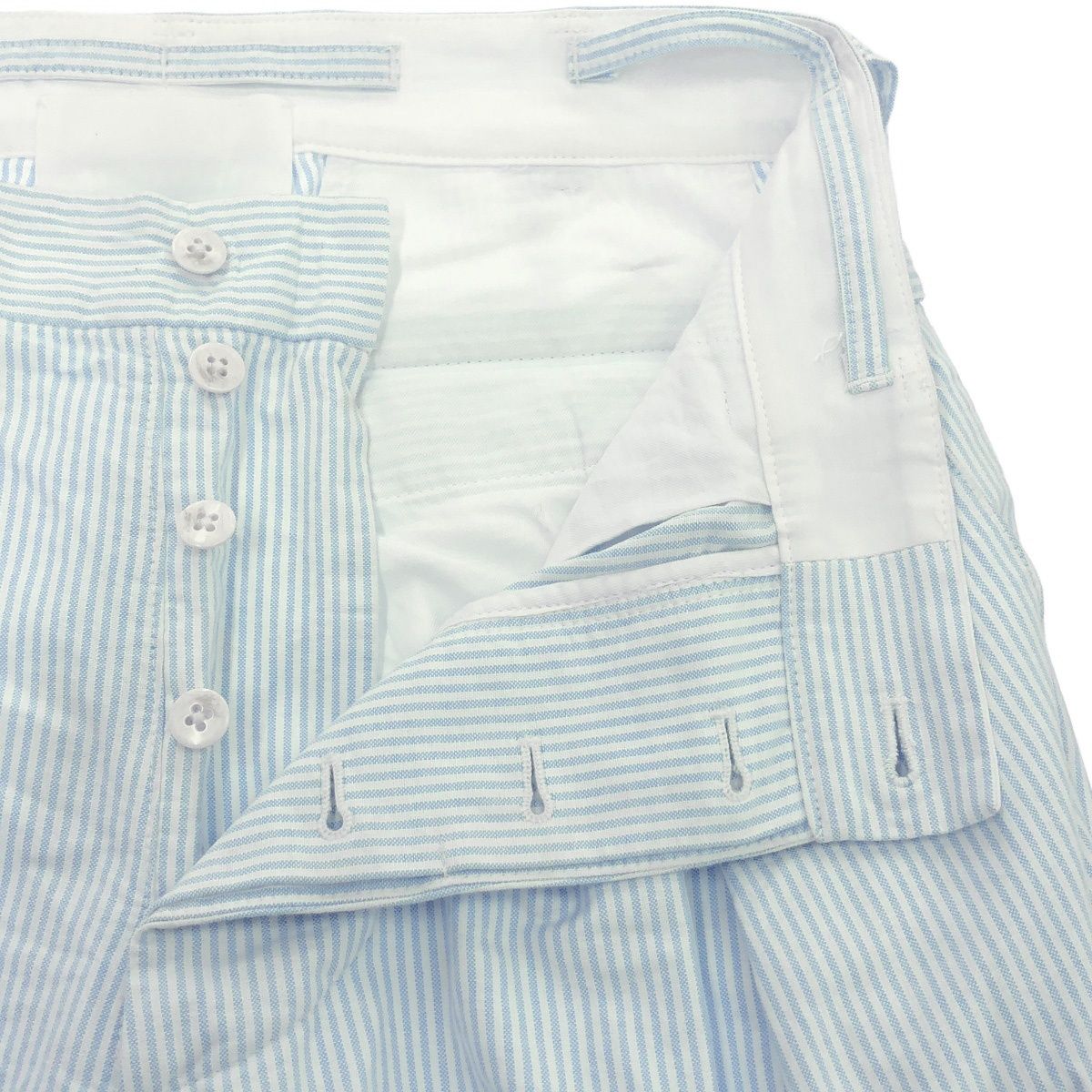 ES:S エス 24SS IN-TUCK BAGGY PANTS ストライプタックバギーパンツ