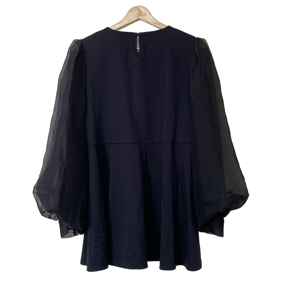 CELFORD セルフォード チュニック サイズ38 M レディース - 黒 クルーネック 長袖 シースルー