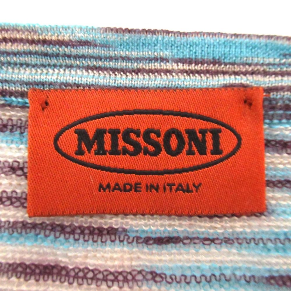 MISSONI オレンジタグ 総柄 カーディガン 長袖 薄手 38 MISSONI 波模様 長袖カーディガン オレンジタグ イタリア製
