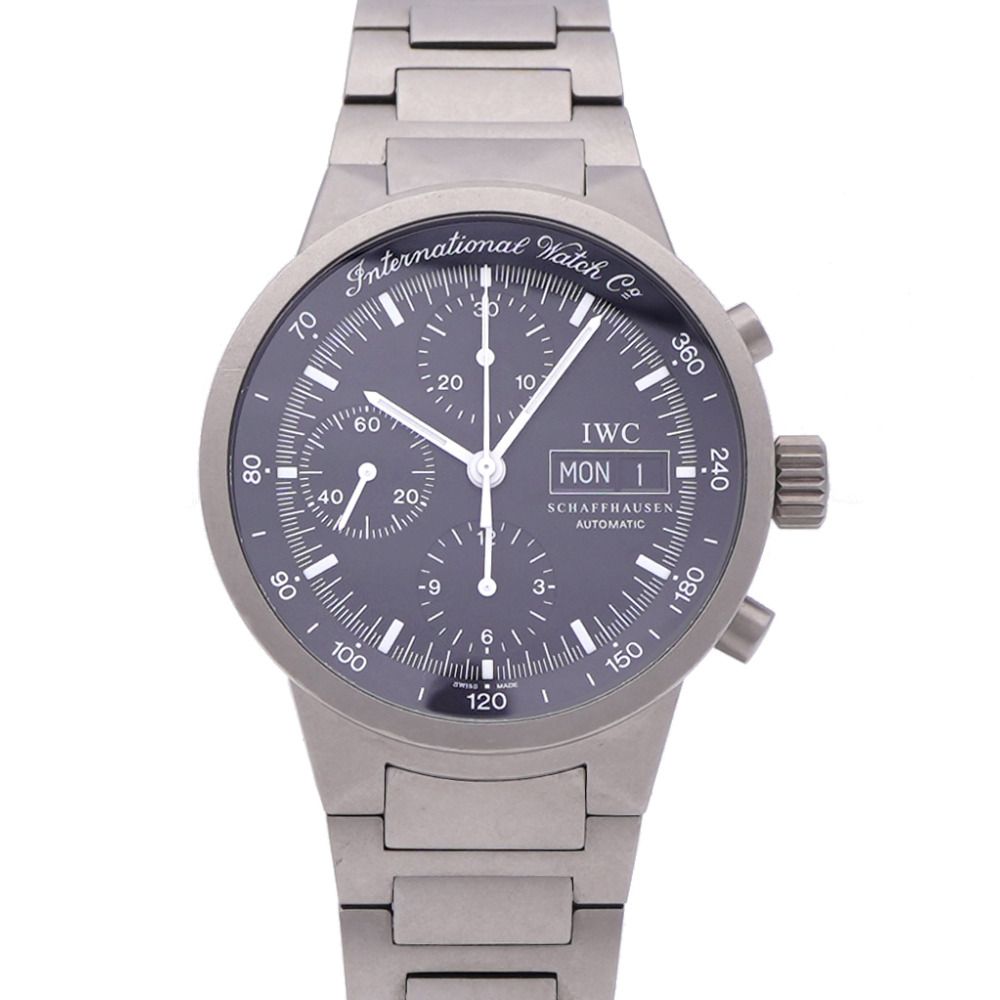 IWC GST クロノグラフ IW370703 自動巻き 腕時計 チタン ブラック 黒文字盤 0178 IWC インターナショナルウォッチカンパニー メンズ