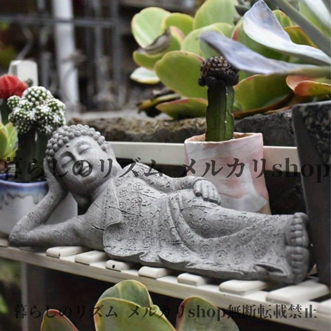 ガーデンオブジェ ブッダスタチュー スカルプチャー レジン 屋外 ラウン ガーデンデコー 文化テーマ テーブルトップディスプレイ ハロウィーン用 大仏 仏教 宗教 ジャパン 庭 ガーデン 園庭 神聖 アート アート好き おしゃれ