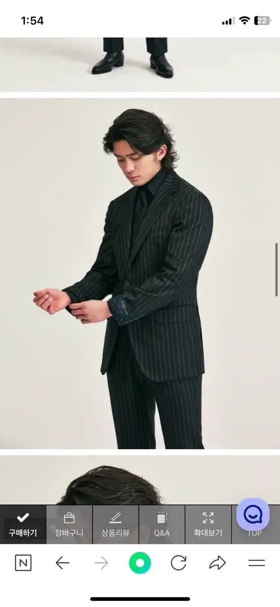 アンド ソウル カーサデルサルト 黒 ストライプ スーツ